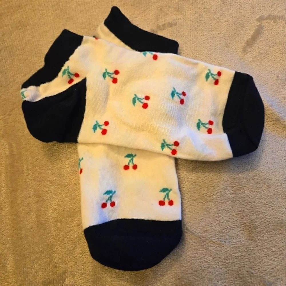 J Crew Ankle Socks with Cherries